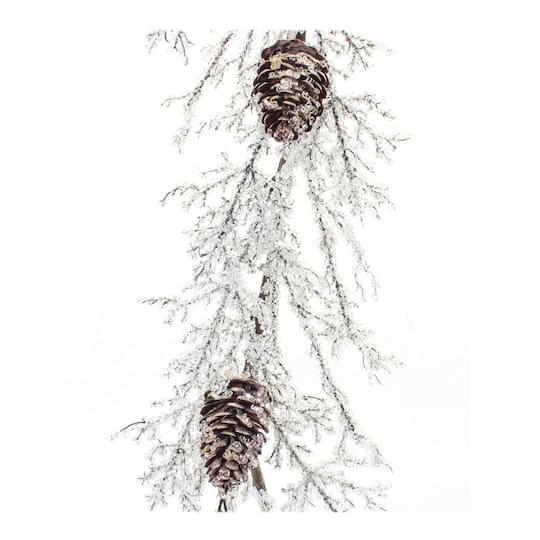 5.25ft. Christmas Iced Twig Pinecone Garland